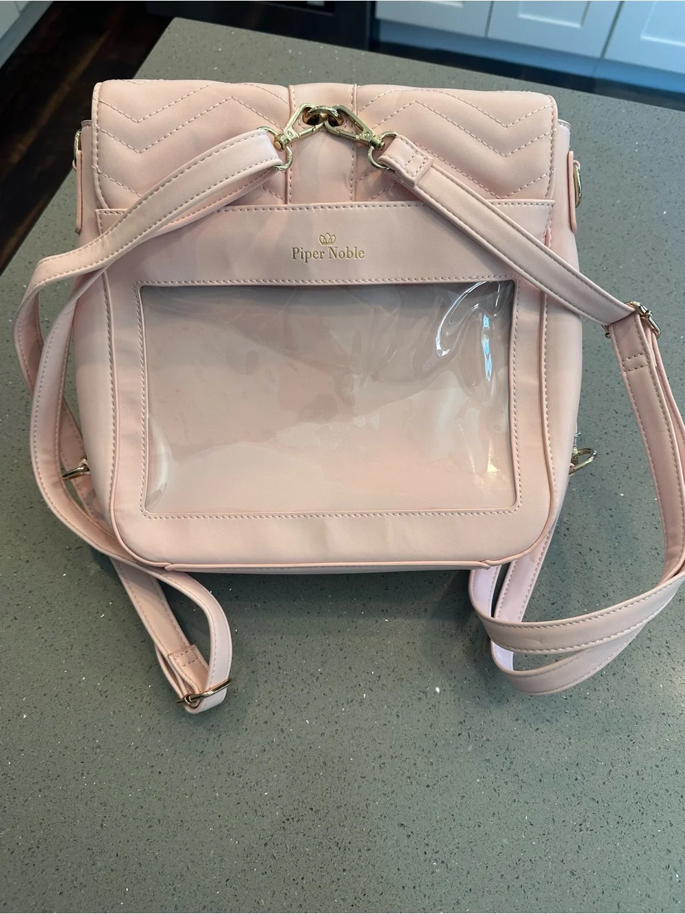 Piper Noble Charlotte Pink Display Backpack Crossbody Purse Vegan Leather